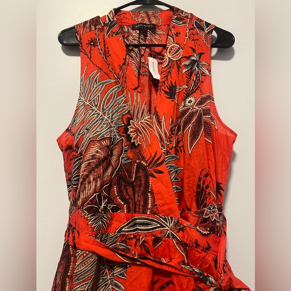 Banana Republic Stampa Mini Wrap Dress Red Floral - Picture 4 of 9